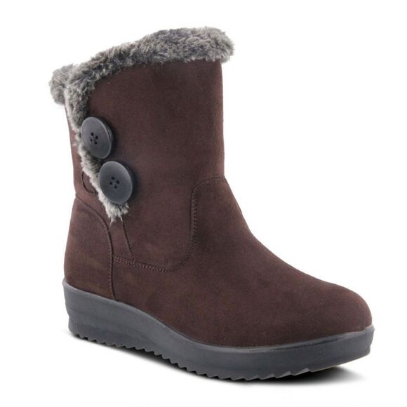 FLEXUS ISTRA Spring Step Boots Brown waterproof micro-suede faux fur size 9.5‎ - Picture 2 of 10
